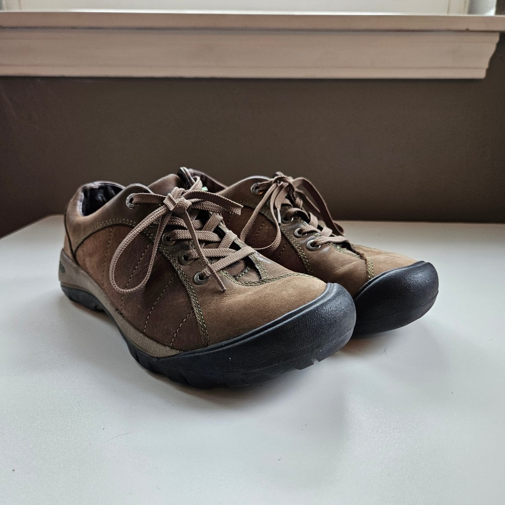 Keen Presidio Brown Leather Shoes Women 8 Oxford Low Top Sneakers Walking Hiking